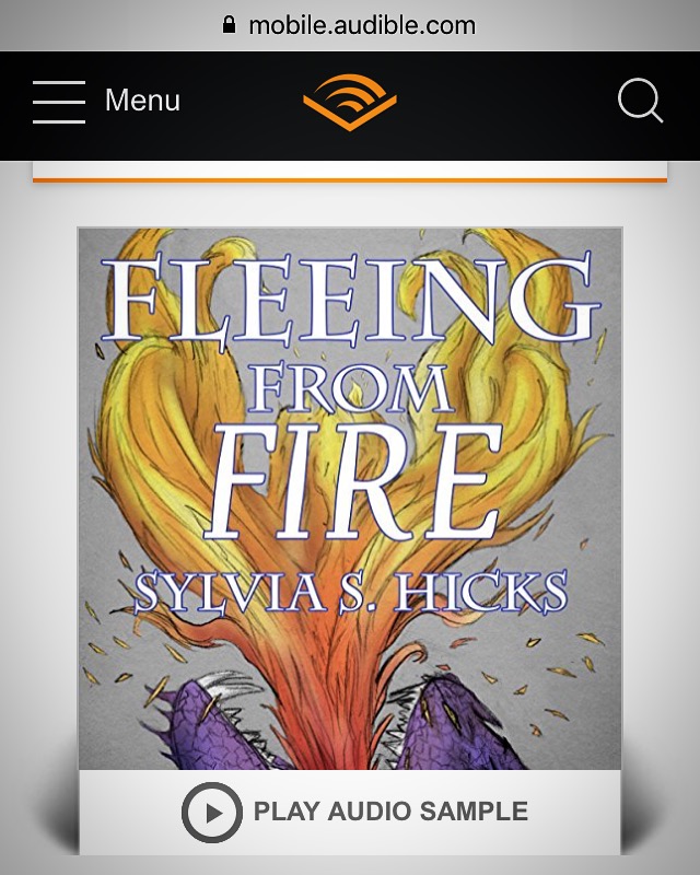 Screenshot of mobile Audible page for Fleeing from Fire by Sylvia S. Hicks